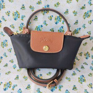 Longchamp Le Pliage Black Cosmetic Case